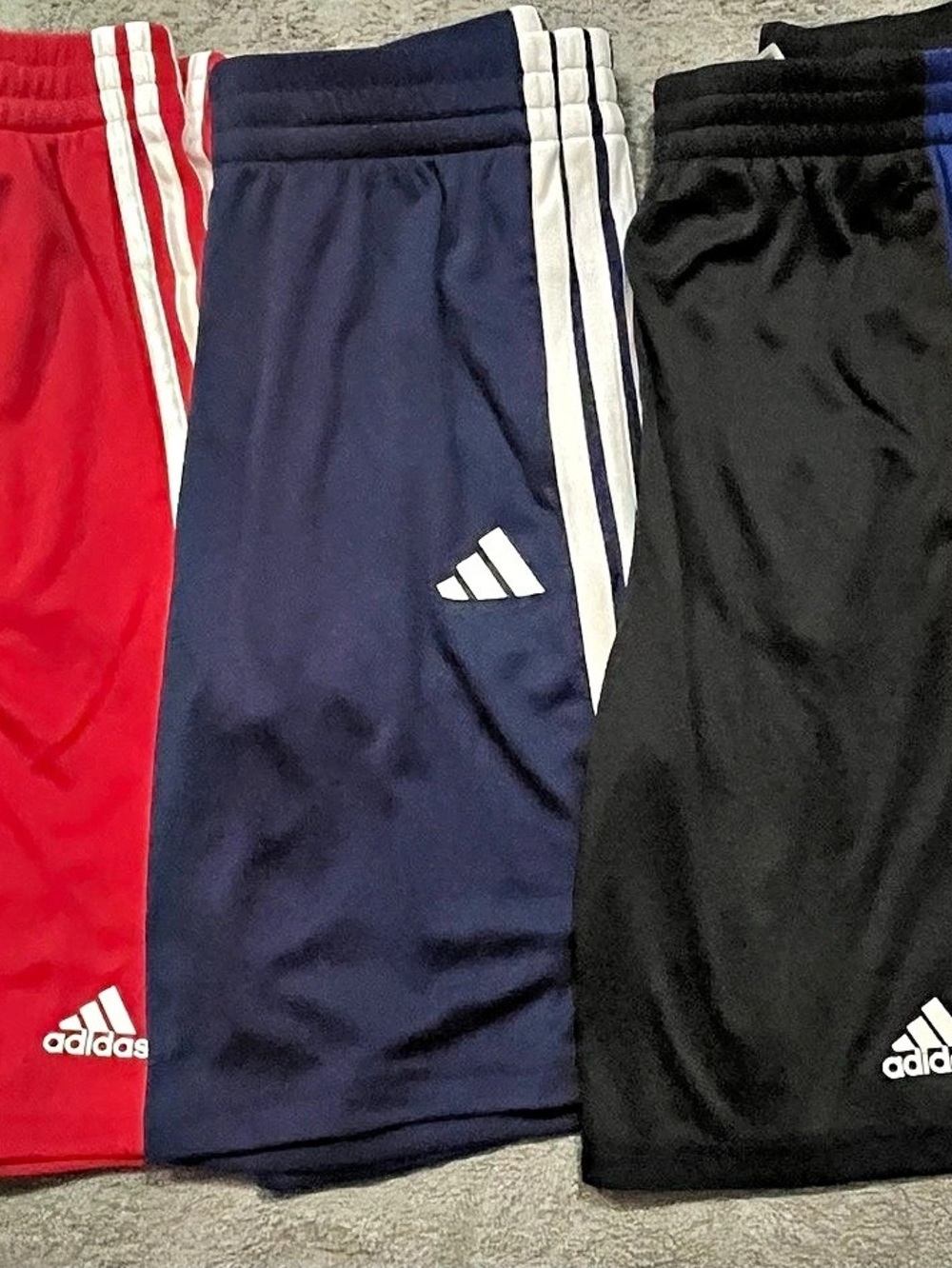 adidas 3-Stripes Athletic Shorts 3-Pack Color Block Athletic Shorts Size Large